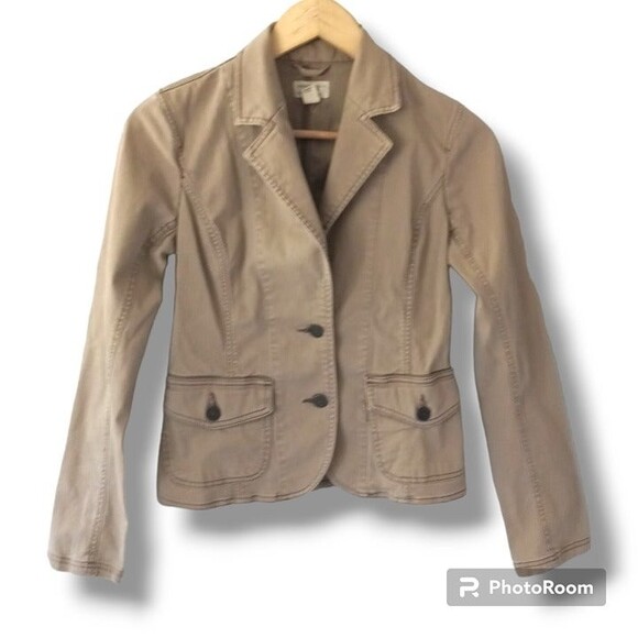 American Eagle Corduroy Cropped Jacket-Small-Flap Pockets-Notched Collar - Picture 1 of 5